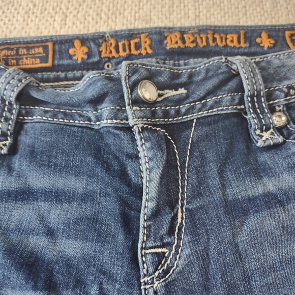 Rock Revival Erin Easy Skinny Low Rise Jeans 30 Grunge Punk Bling Casual - Picture 2 of 11